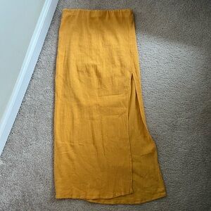 Free People bodycon yellow maxi skirt